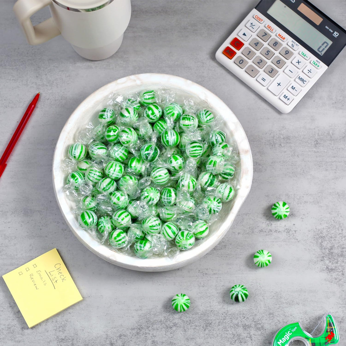 A Great Surprise green mints add festive color to parties.