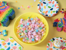 Starlights candy jars become engaging waiting room accents with vibrant hues