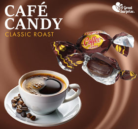 Close-up of A Great Surprise coffee candies highlighting rich aroma for coffee lovers.
