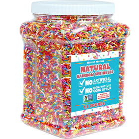 A Great Surprise dye free rainbow sprinkles in a 1.5 lb package for baking