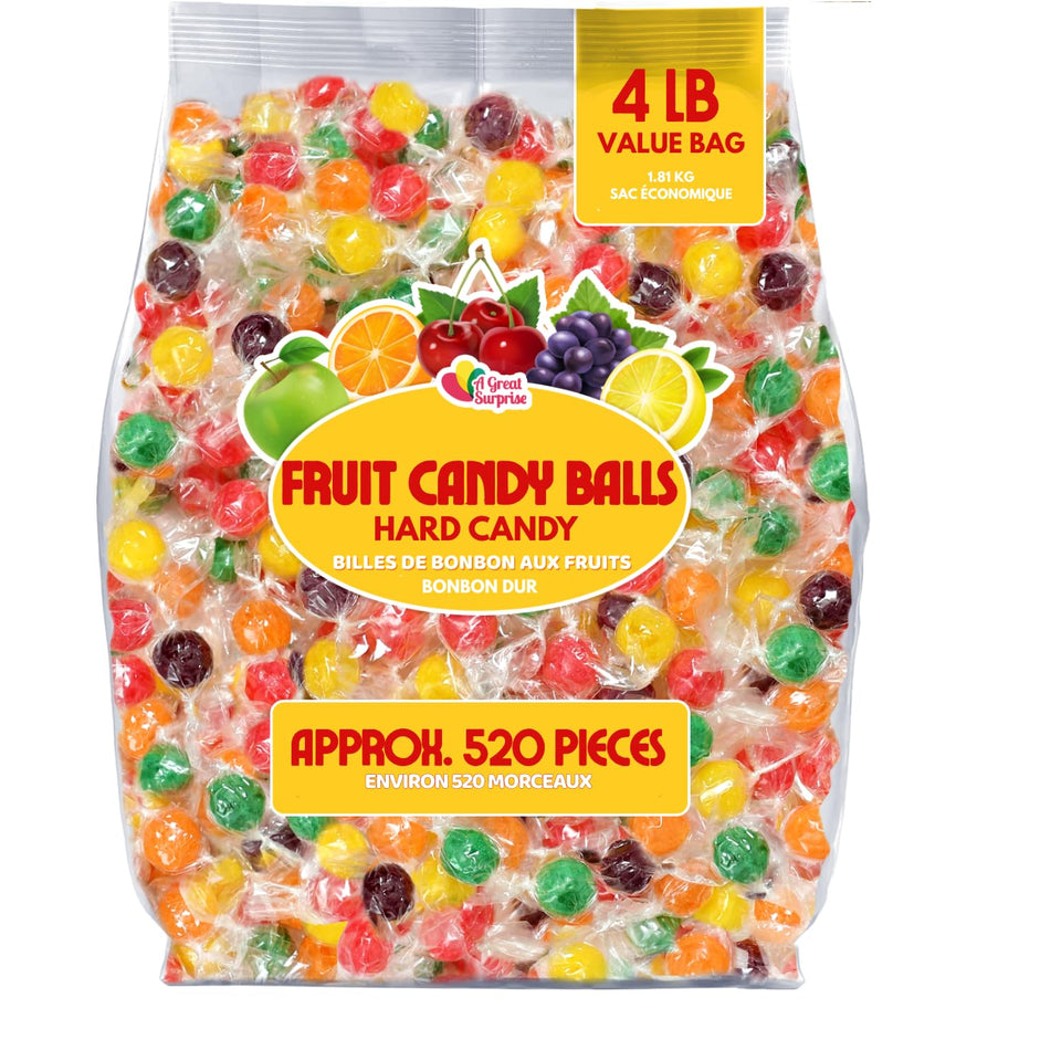A Great Surprise Fruit Balls 4lb bulk bag in vibrant colors for sharing at work.
