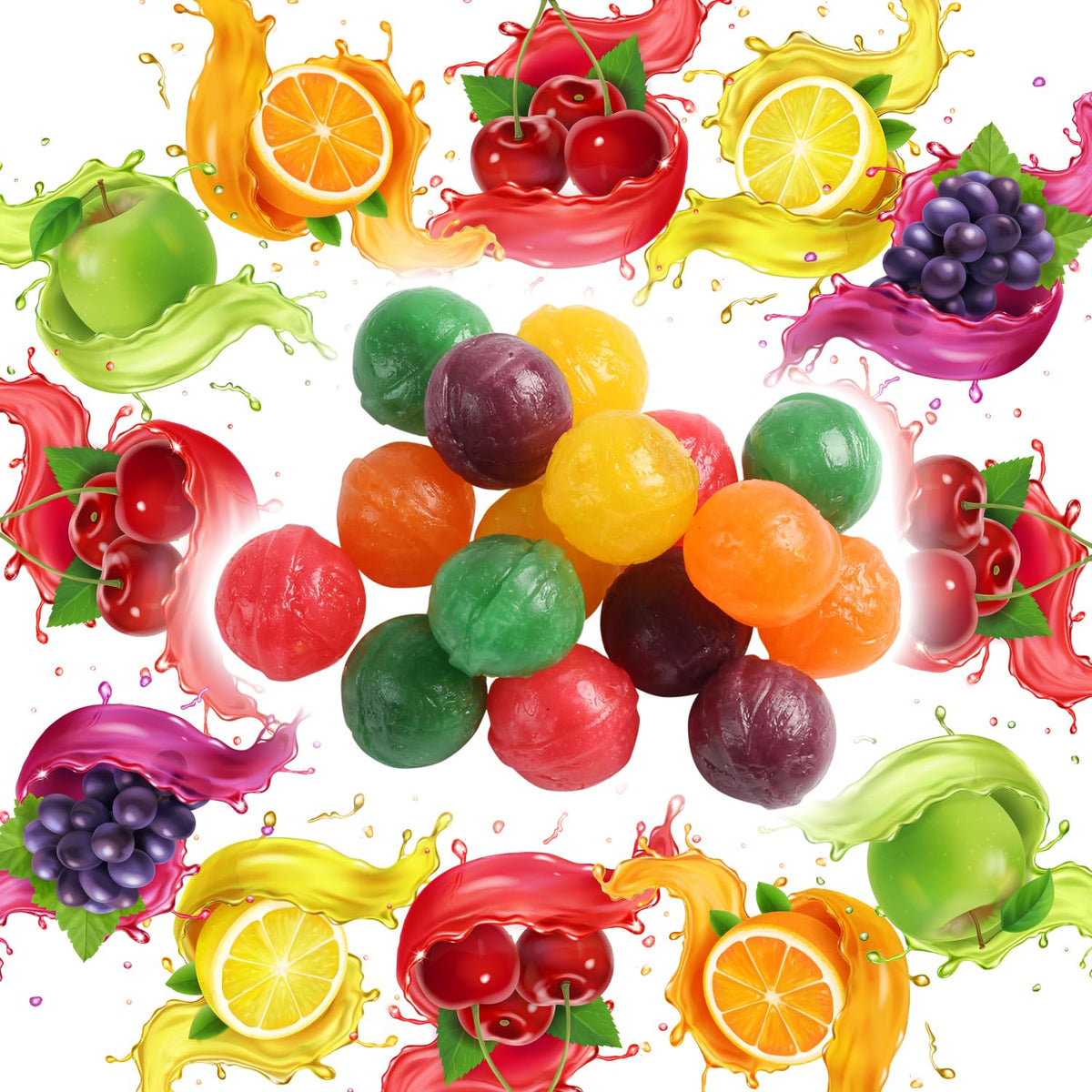 A Great Surprise Fruit Balls assorted flavors enhance candy bowls and parties.