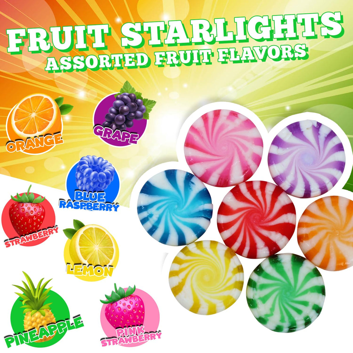 A Great Surprise Individually wrapped fruit candies ideal for classrooms.