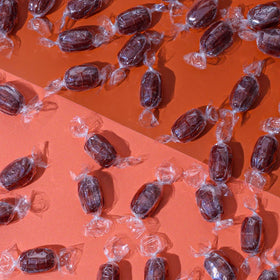 A Great Surprise hard candy texture close-up showing fizzing melt