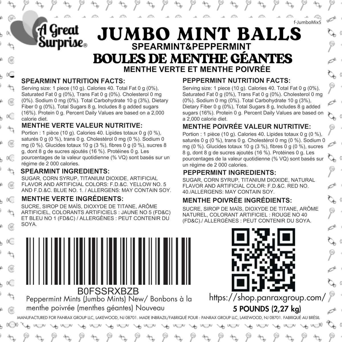 A Great Surprise Jumbo Mint Balls in a bowl ideal for office or party snacking