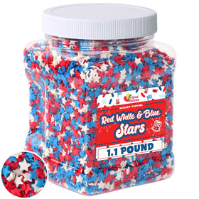 A Great Surprise patriotic sprinkles red white blue stars sprinkle color on cupcakes for celebration