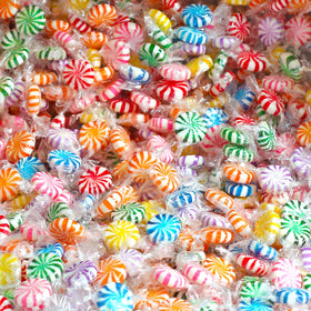 A Great Surprise Pinwheel candies in bright flavors for office desks.