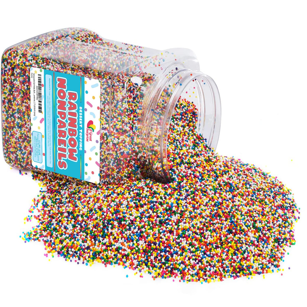 A Great Surprise rainbow sprinkles enliven ice cream sundaes and desserts