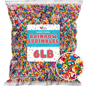 A Great Surprise Rainbow Sprinkles bulk 6 lb pack for colorful desserts