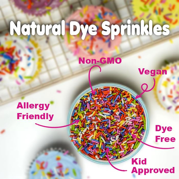 A Great Surprise rainbow sprinkles topping for cakes brightening celebrations