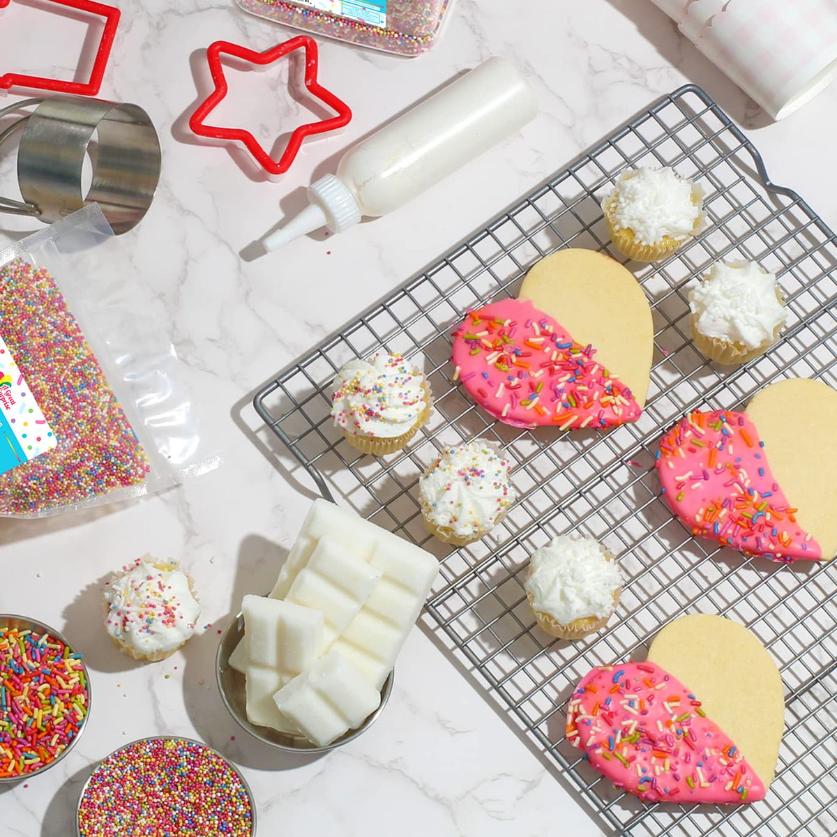 A Great Surprise sprinkles topping for cookies adds festive color
