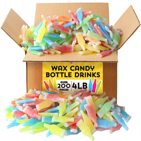 A Great Surprise wax bottle candy pastel bottles for retro party favors.