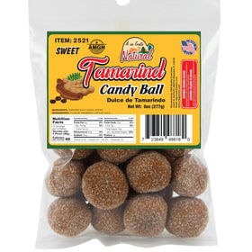 A Mi Gusto Natural Sweet Tamarind Candy Balls in bag front, perfect for sharing at gatherings.
