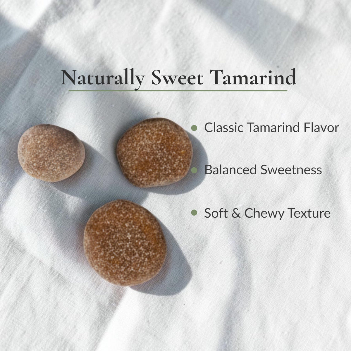 Closeup texture reveals A Mi Gusto Natural sweetness with tangy tamarind core.