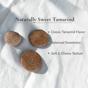 Closeup texture reveals A Mi Gusto Natural sweetness with tangy tamarind core.