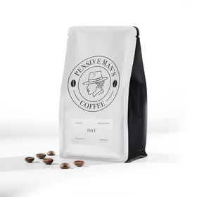A Pensive Man's Coffee Ethiopian whole-bean bag highlights origin and freshness for a bright brew.