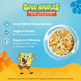 A-Sha Good Noodles pot on stove highlights a ready-in-3-minutes ramen option.