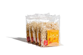 A-SHA noodles uncooked close-up showing air-dried chewy texture.