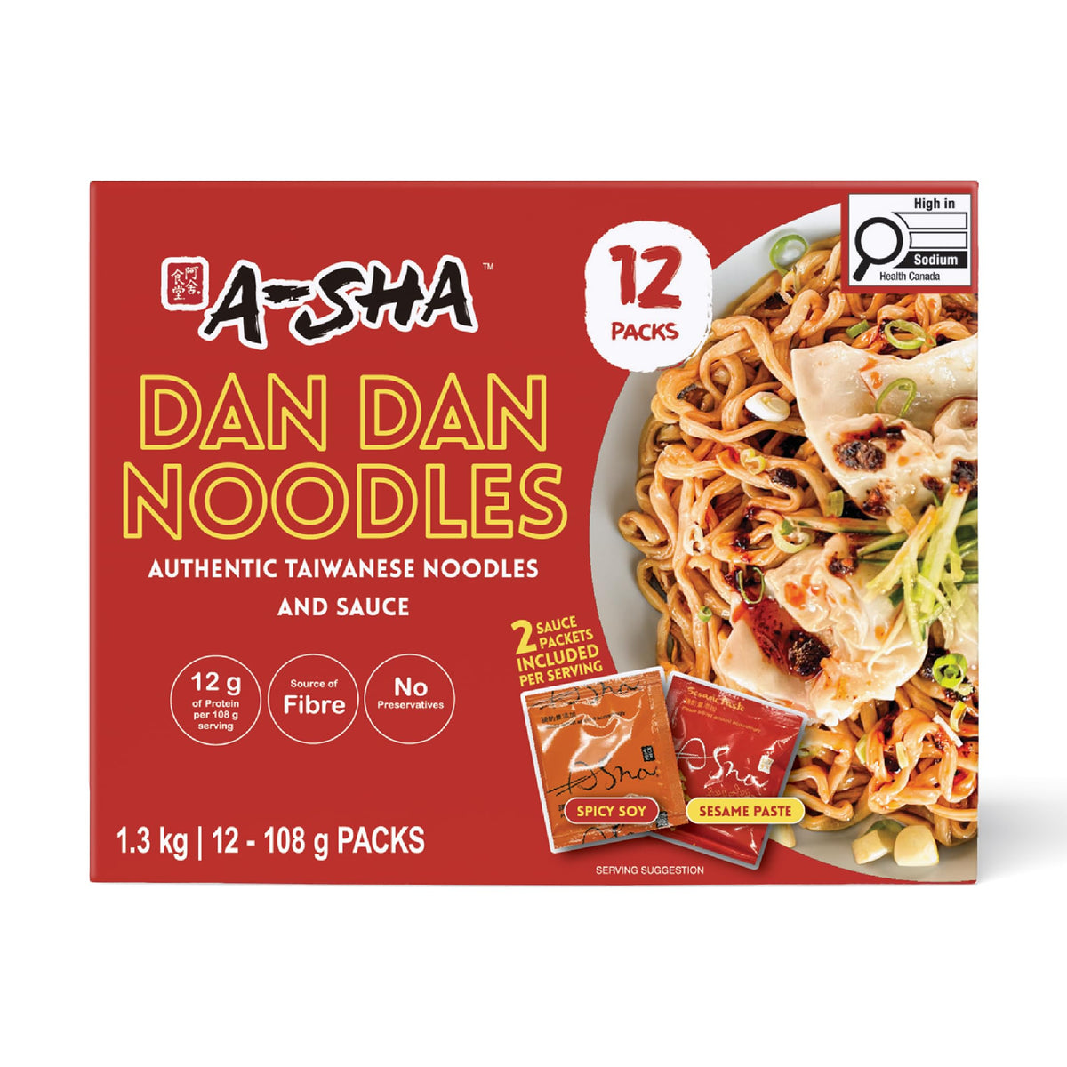 A-SHA Meteor Dan Dan Noodle pack assembly with bold flavors