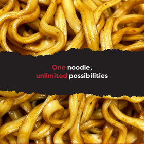 A-Sha Meteor Noodle served on plate with toppings for customization.