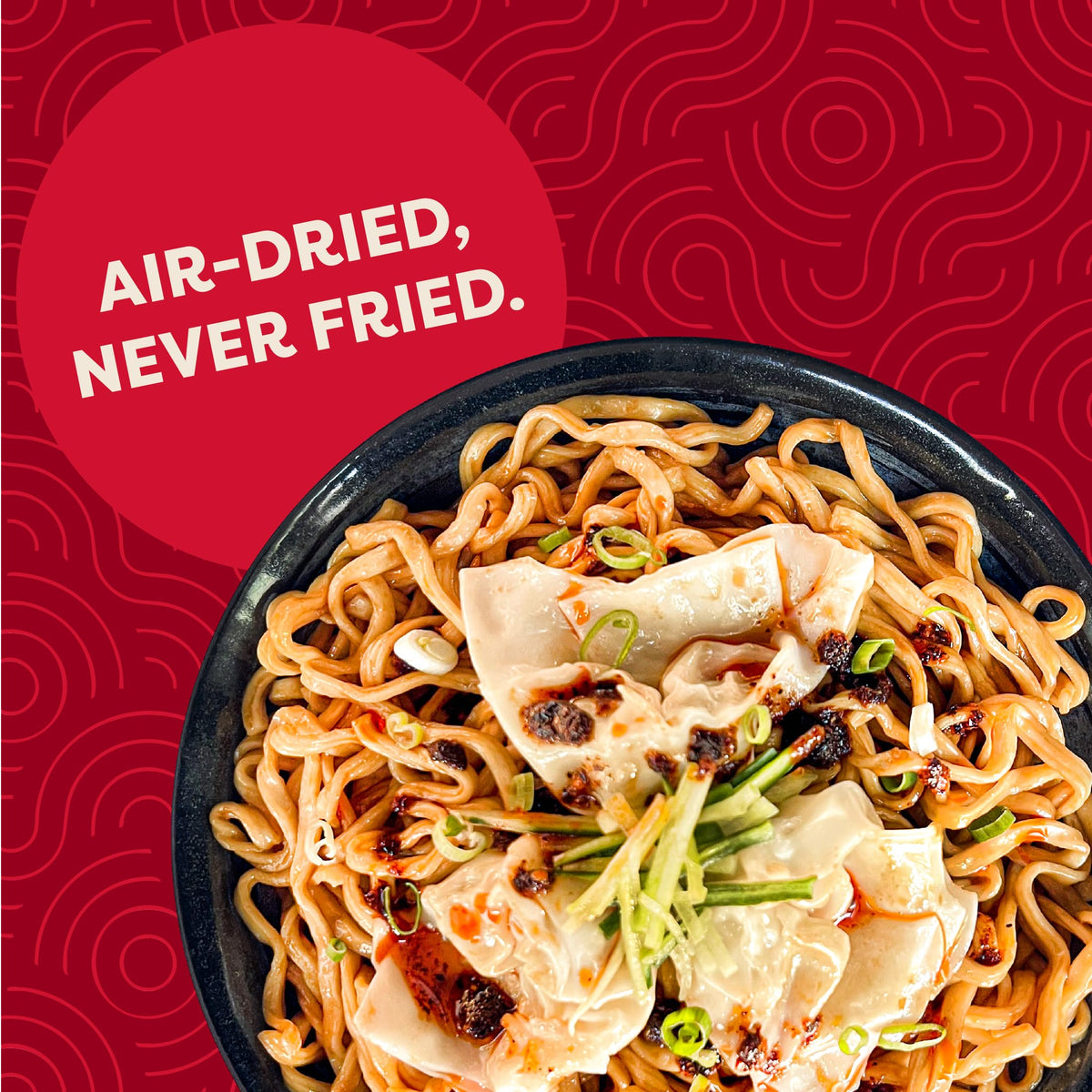 A-Sha vegan noodle ingredients label highlights plant-based protein.