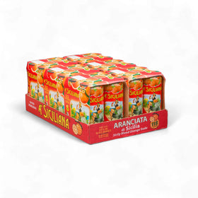 A' SICILIANA Aranciata can pouring for a refreshing citrus moment