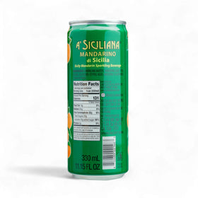 A' Siciliana Mandarino sparkling glass serve depicts a refreshing Sicilian citrus moment.