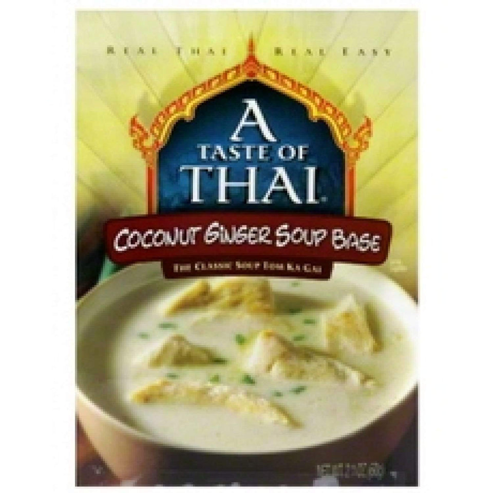 A Taste of Thai Coconut Ginger Soup Base pack shot; mild, creamy flavor.