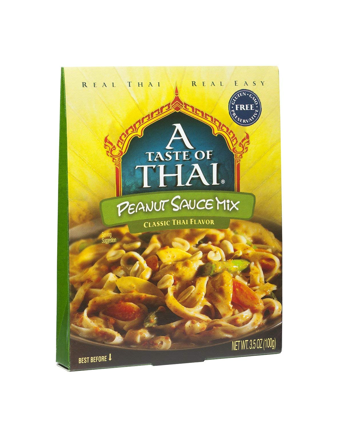 A Taste of Thai peanut sauce packets front view for quick, flavorful meals.