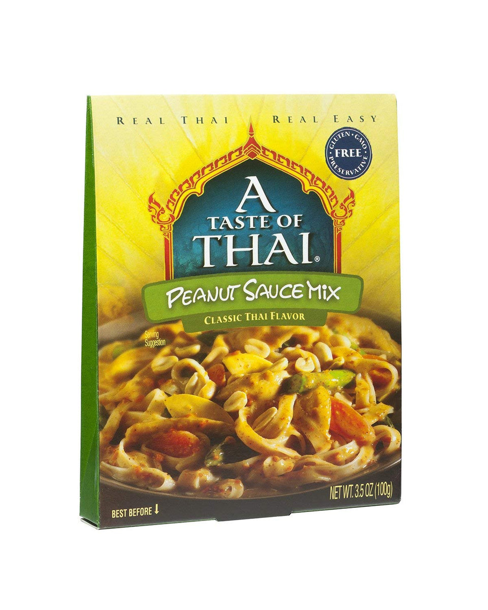 A Taste of Thai peanut sauce packets front view for quick, flavorful meals.