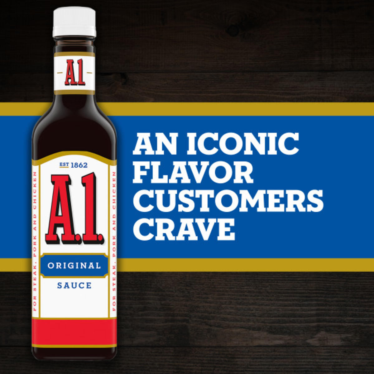 A1 Original Sauce dipping option for fries and chicken nuggets.