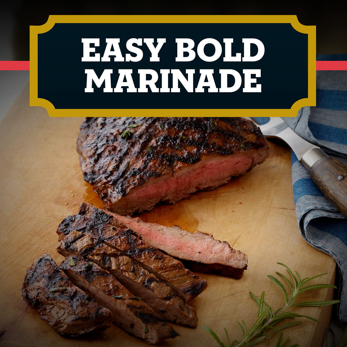 A.1. Steakhouse New York Marinade being poured for quick beef marination.