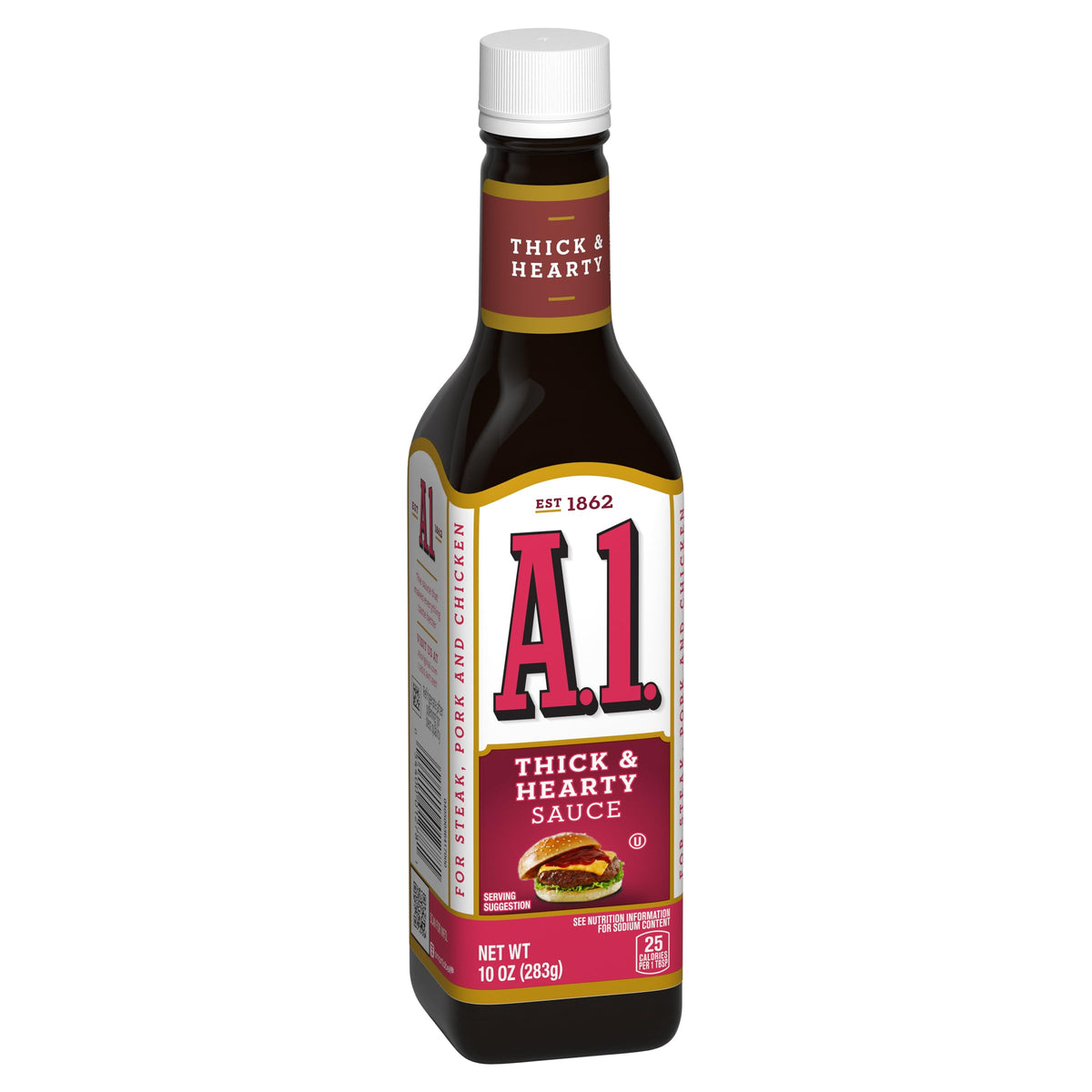 A.1 Thick & Hearty bottle back reveals label details and pour-friendly design.