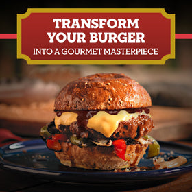 A.1 Thick & Hearty sauce poured over steak displays glossy savory glaze.