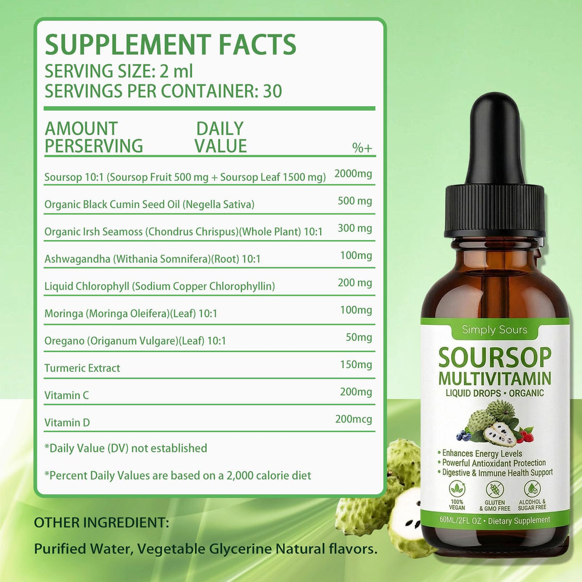 Close-up label emphasizes a natural, additive-free formula.