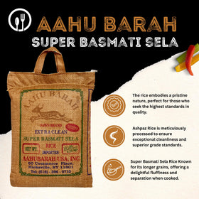 Aahu Barah Basmati Sela rice kitchen setup ready for cooking.