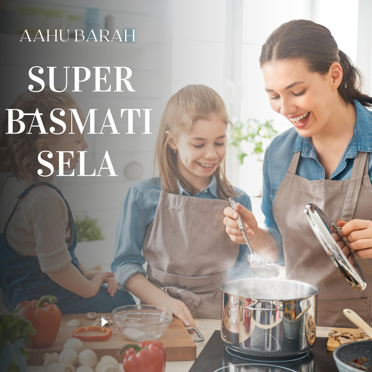 Aahu Barah Basmati Sela rice pilaf dish with vibrant grains.