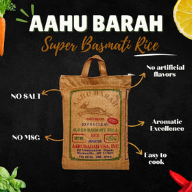 Aahu Barah Basmati Sela rice showcasing premium quality and aroma.