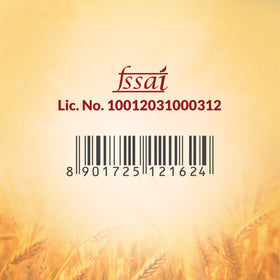 Aashirvaad Atta multi-grains packaging-display on kitchen counter.