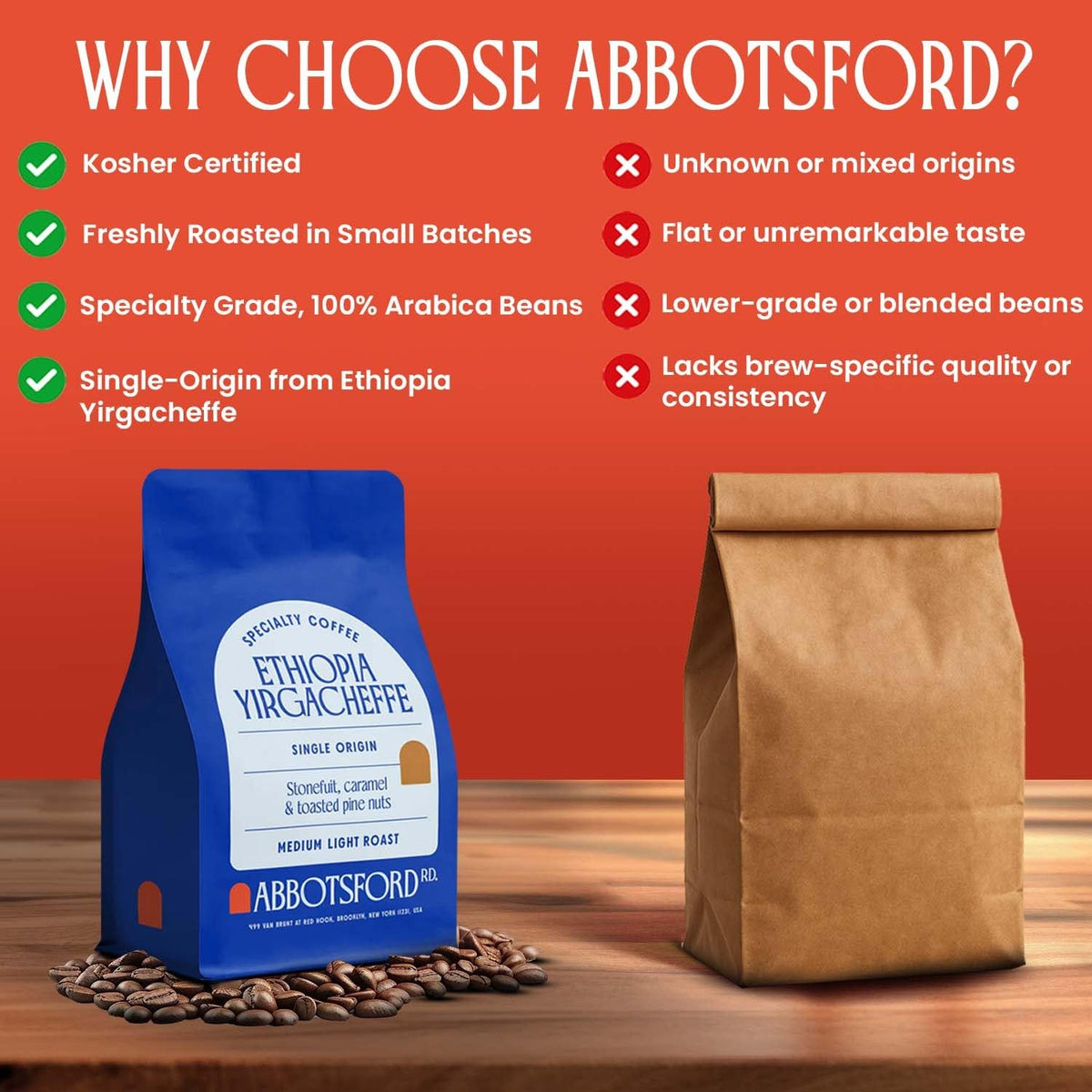 Abbotsford Road medium-light roast ideal for Aeropress or pour-over.