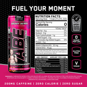 ABE All Black Everything bottle being poured for pre-workout energy and focus