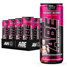 ABE All Black Everything can front view with zero calories and bold Baddy Berry flavor