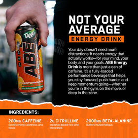 ABE All Black Everything dynamine caffeine graphic; energy blend for sustained focus.