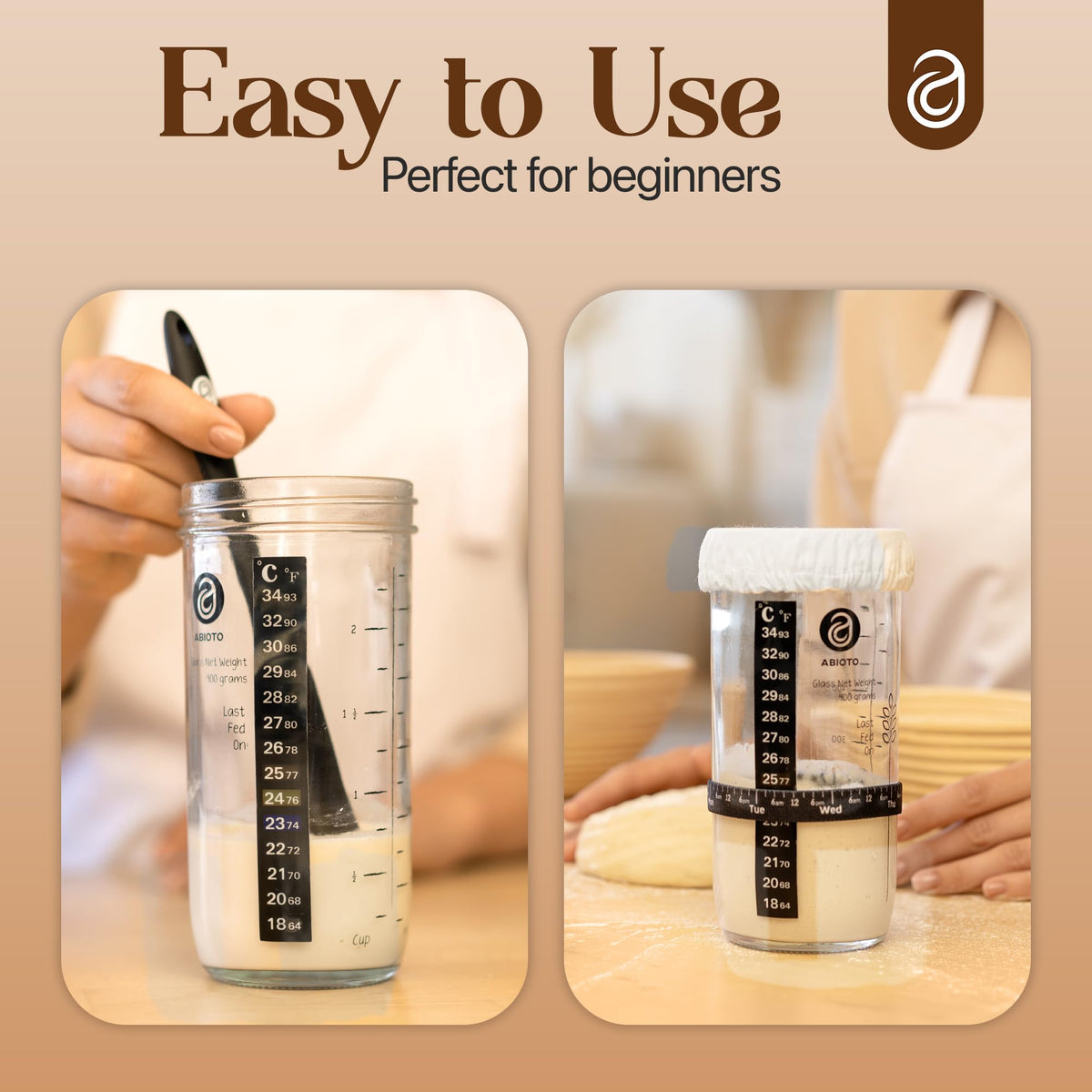 ABIOTO complete sourdough kit packaging showing included tools