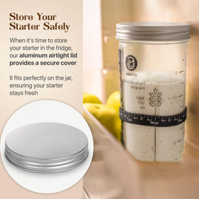 ABIOTO Jar markings in cups and ml simplify precise measurements.