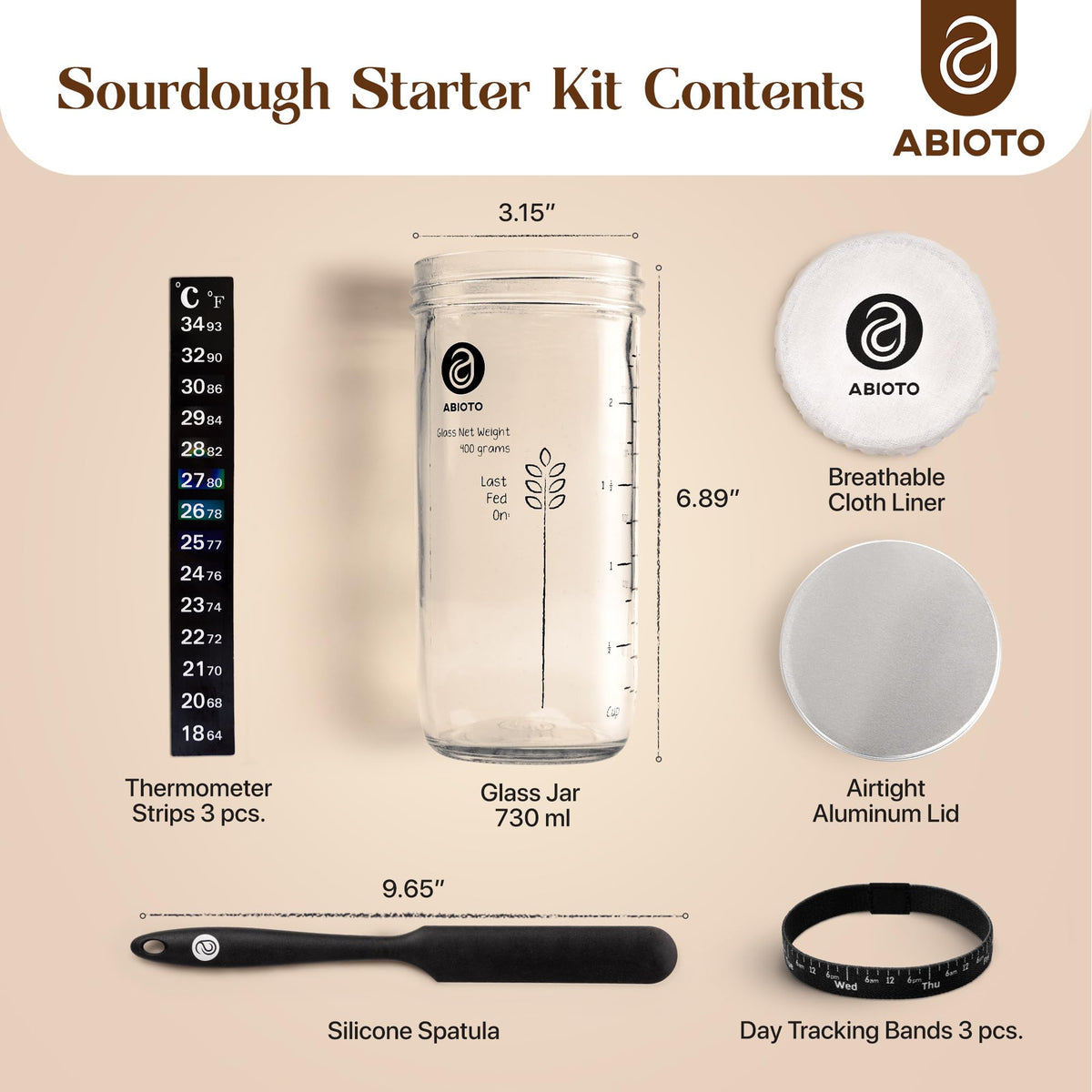 ABIOTO Silicone spatula for easy sourdough mixing and folding.