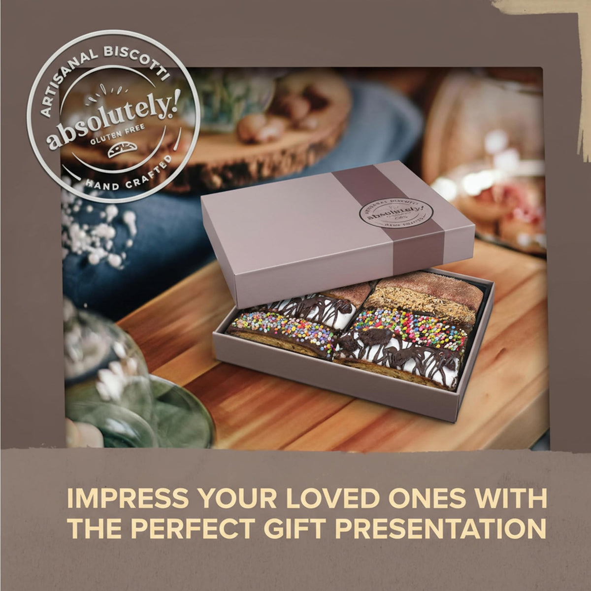 Absolutely gluten-free biscotti collection delivers indulgence without gluten worries for guests.