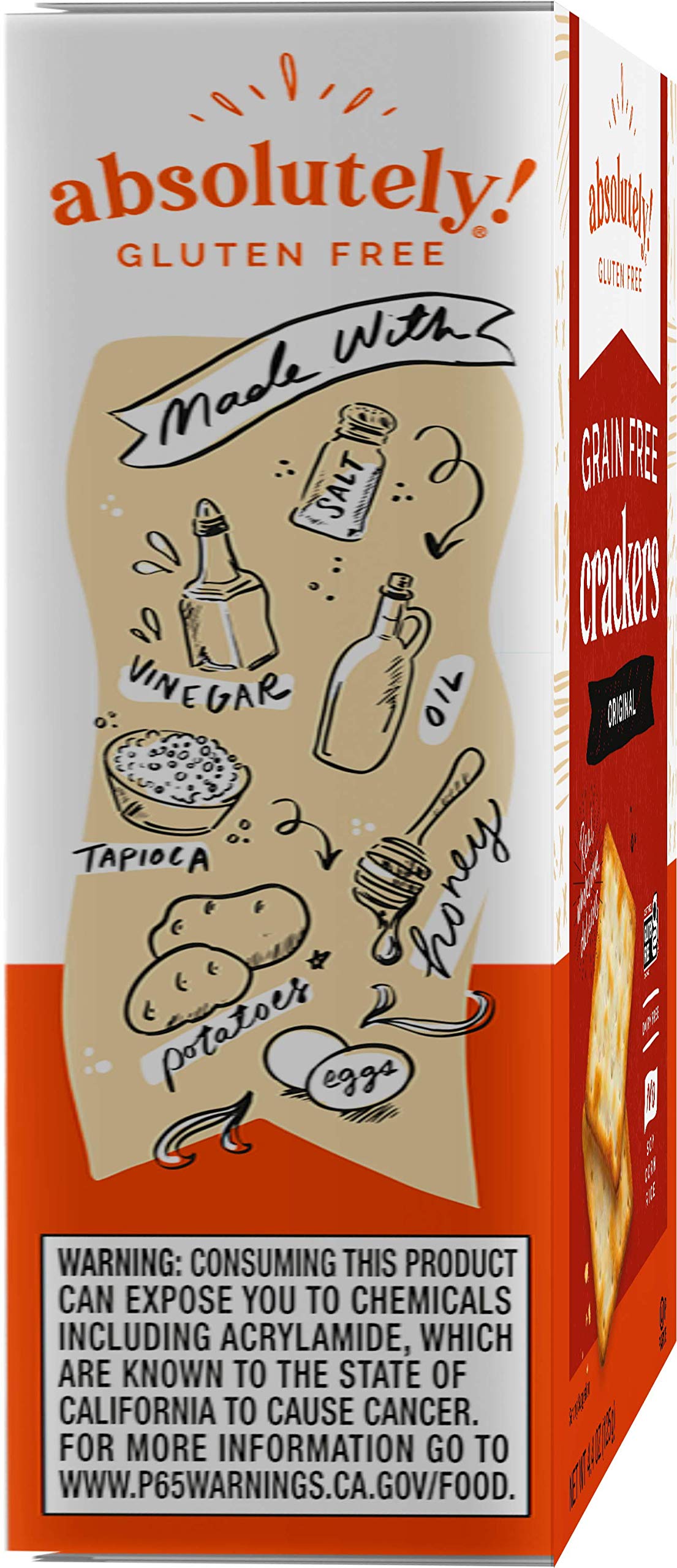 Absolutely Gluten Free crackers honey salt vinegar blend flavor close-up