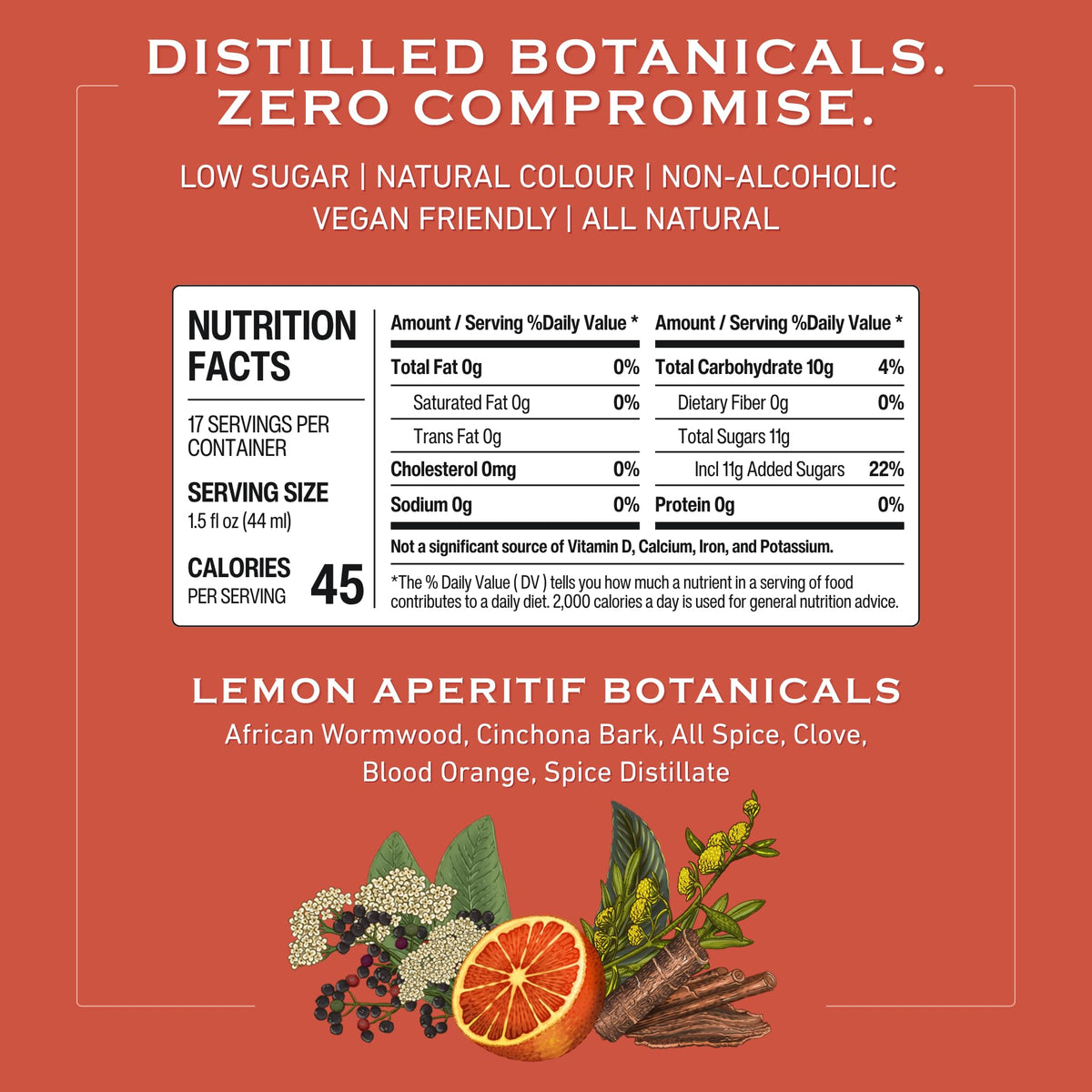 Abstinence botanical blend featuring African Wormwood and Cinchona in the glass.