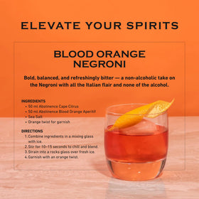 Abstinence served with orange slice and mint garnish.